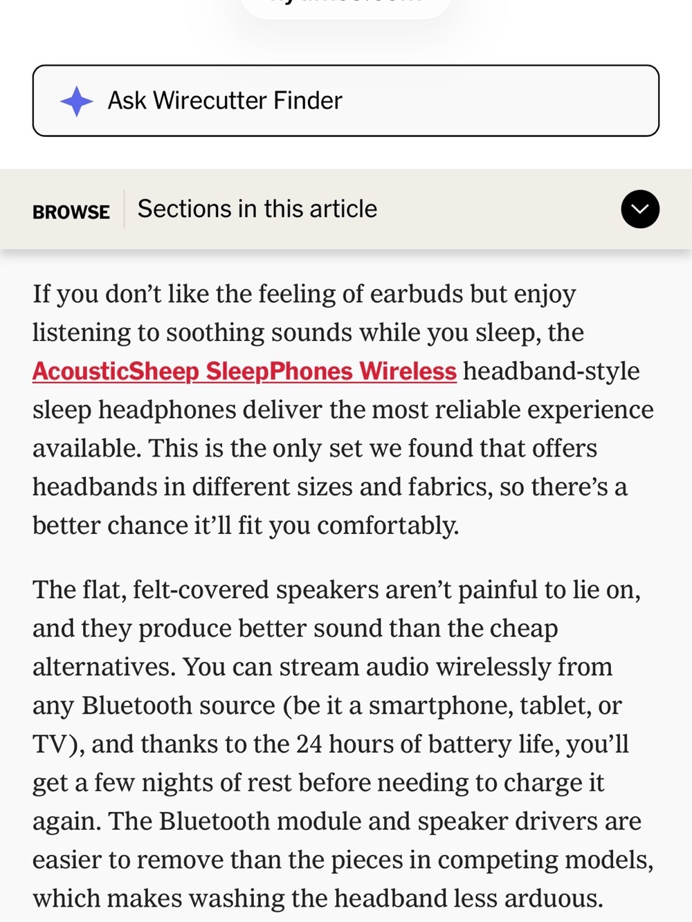 SleepPhones recommended by NYT Wirecutter - Picture 2 of 5